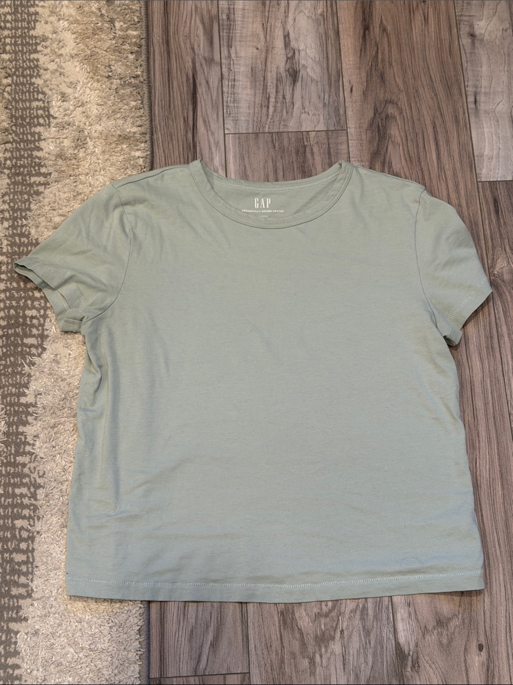 GAP Women's Organic 100% Cotton Light Sage Green Crewneck Tee